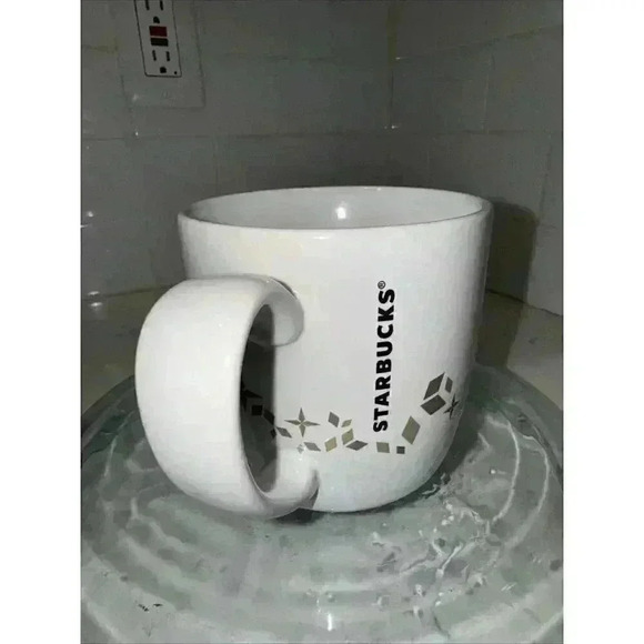 Starbucks Holiday Collection Gold Green Siren White Coffee Mug 2013 Christmas - Picture 4 of 11